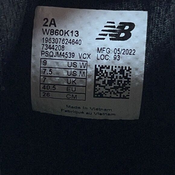 SINGLE RIGHT SHOE ONLY New Balance 860 V13 Womens 9 2A AMPUTEE REPLACEMENT NEW - Picture 7 of 7